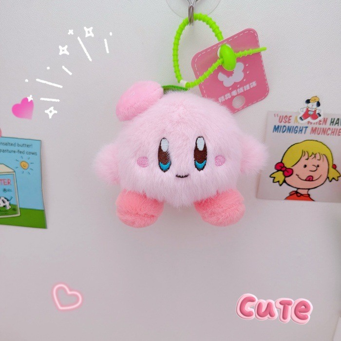 Móc khóa bông Kirby má hồng