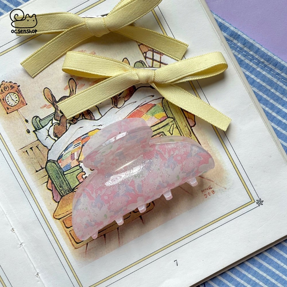 Kẹp càng cua bán nguyệt nền hoa (8cm)