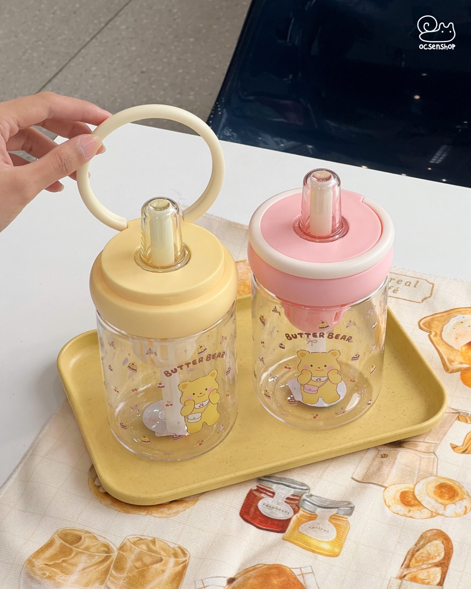 Bình nước nhựa Butter bear (600ml)