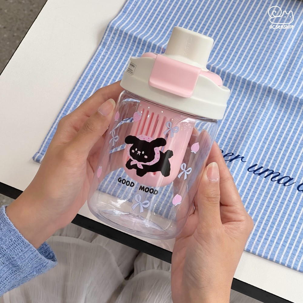 Bình nước nhựa Cún mèo đen (600ml)