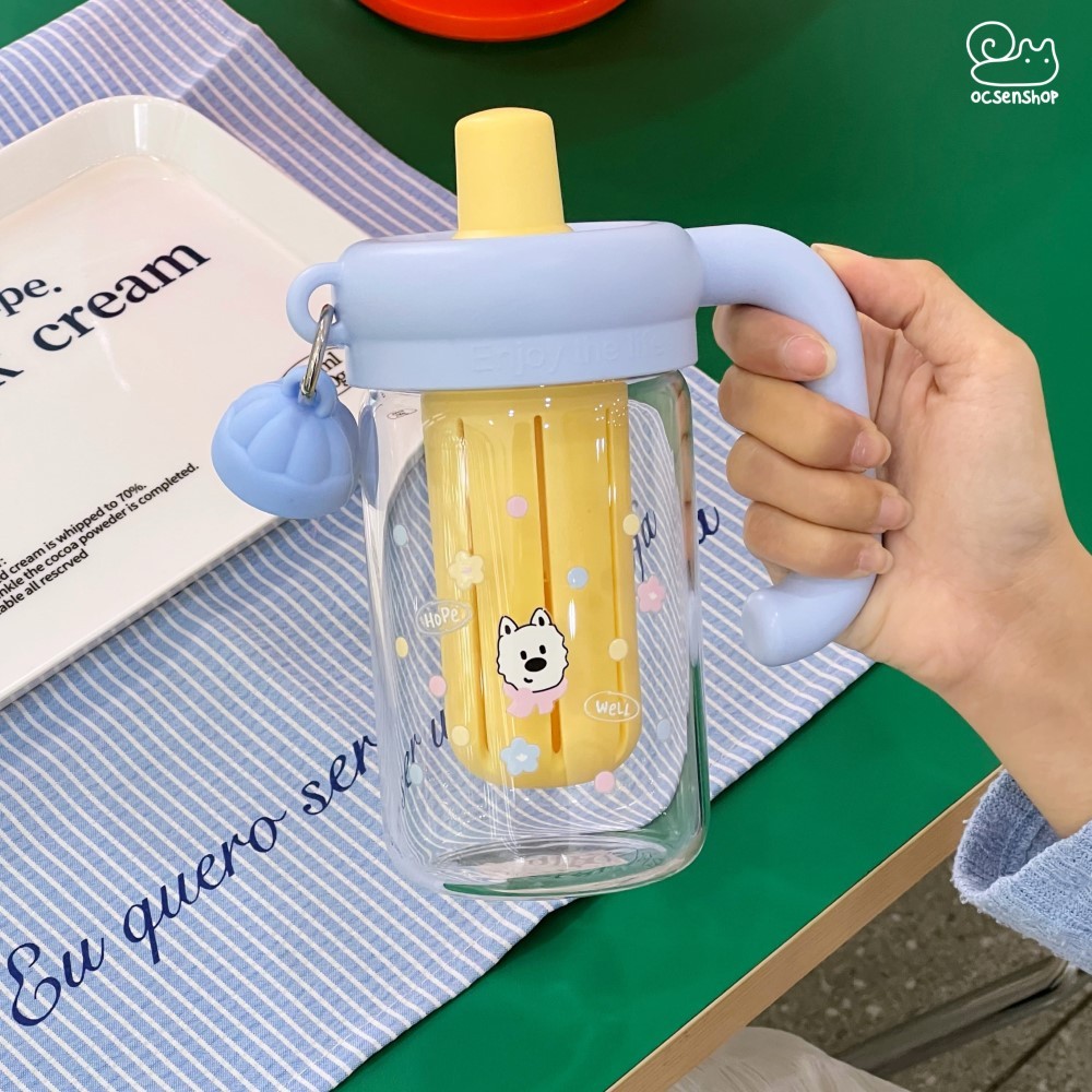 Bình thủy tinh Enjoy the life (550ml)