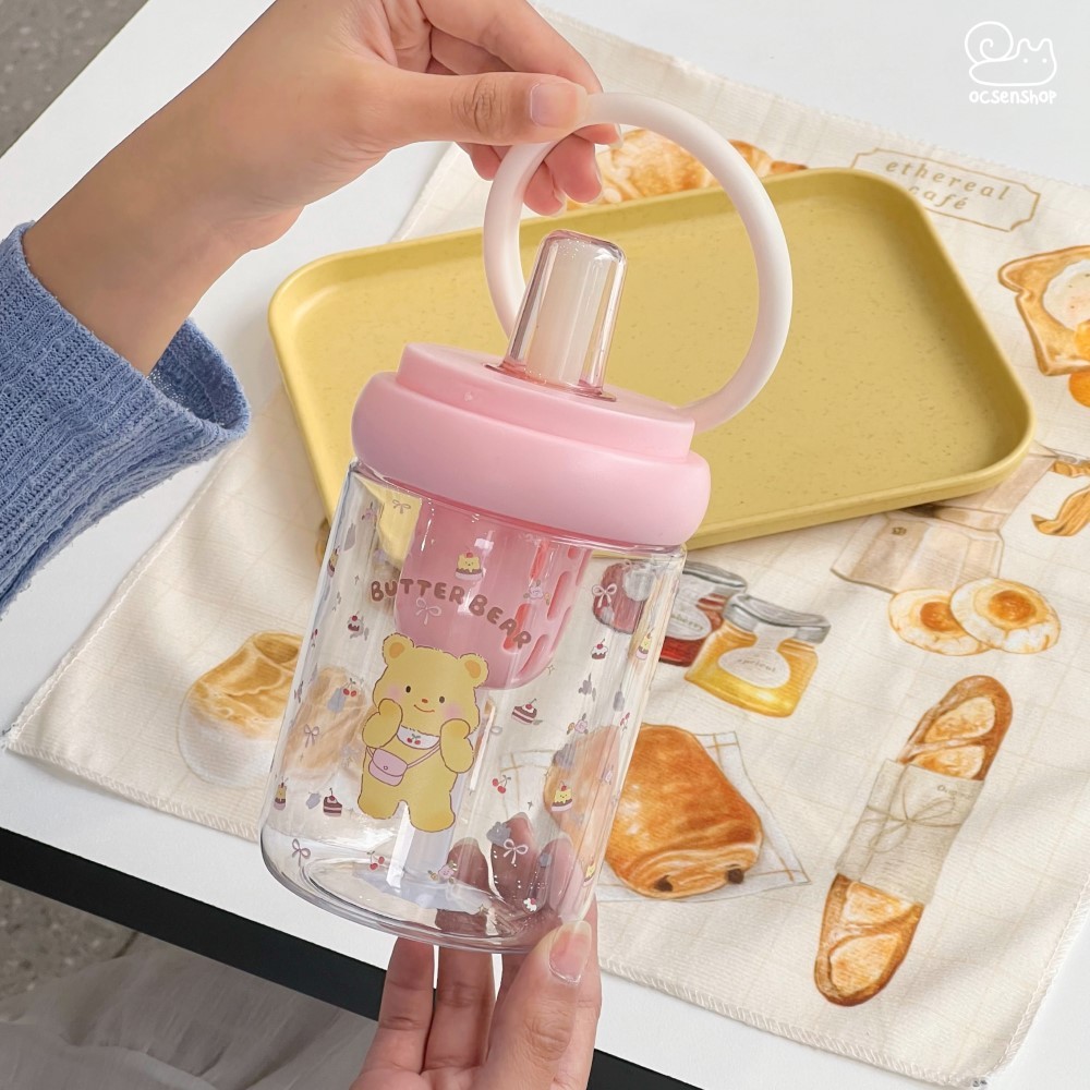 Bình nước nhựa Butter bear (600ml)
