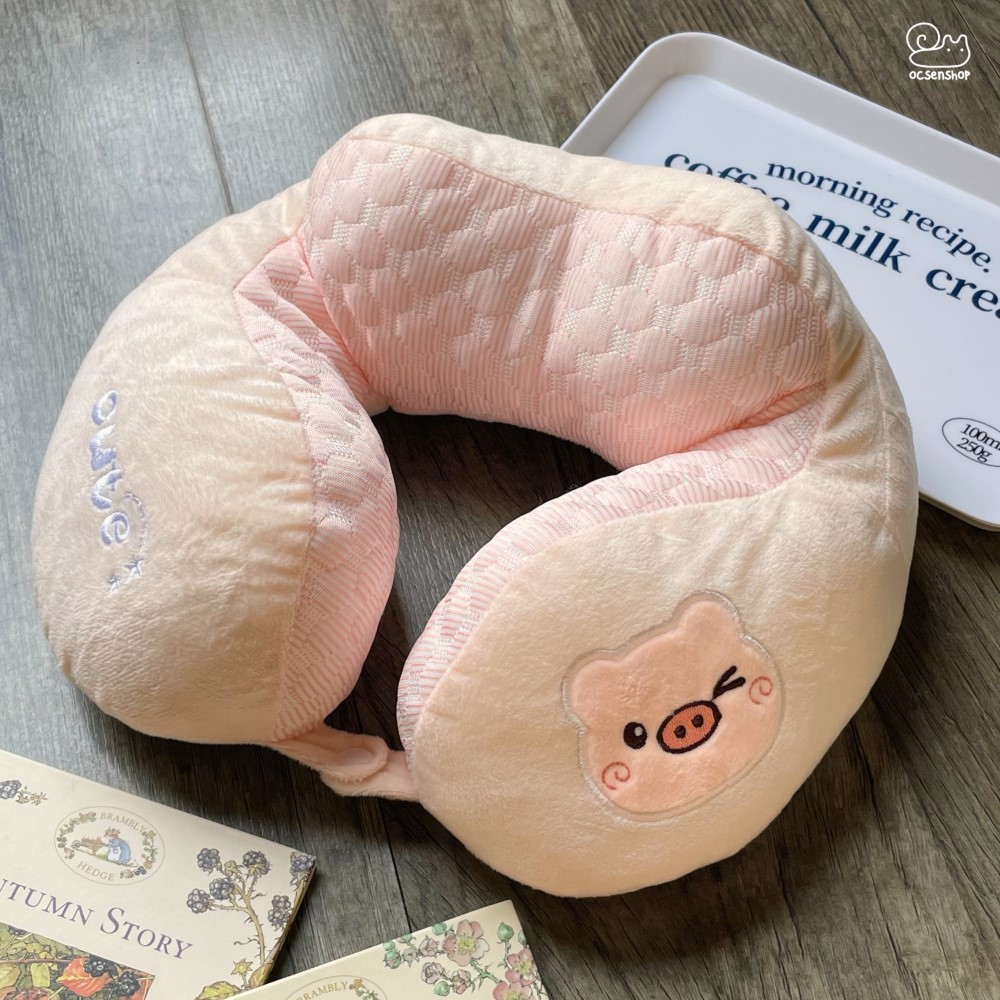 Gối kê cổ chữ U thêu