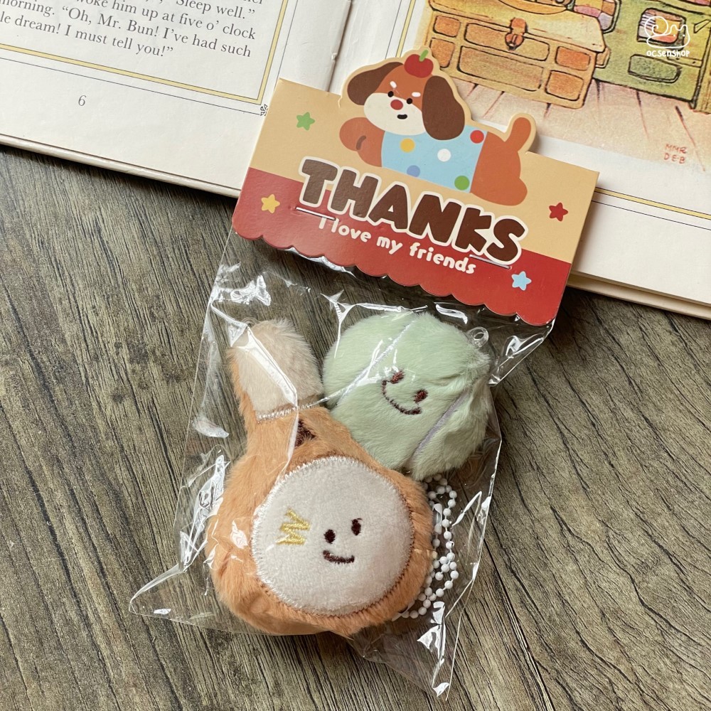 Set móc khóa bông thể thao (2c)