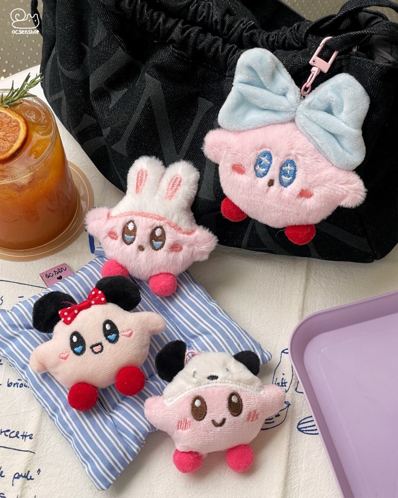 Móc khóa bông Kirby má hồng