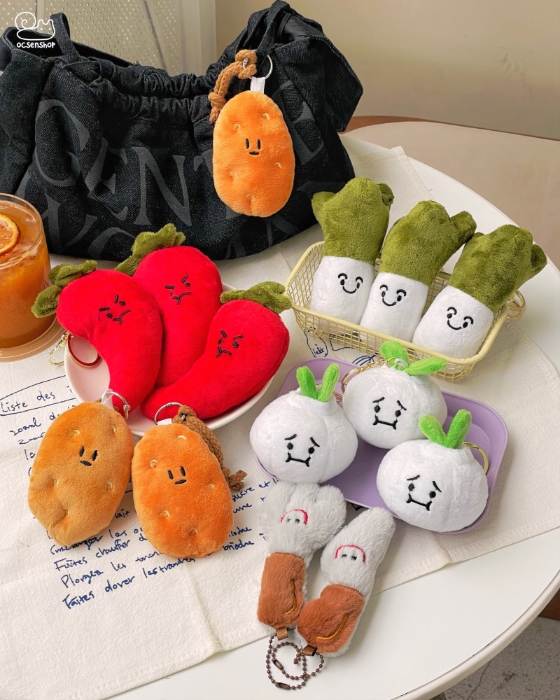 Móc khóa bông Rau Củ emotion