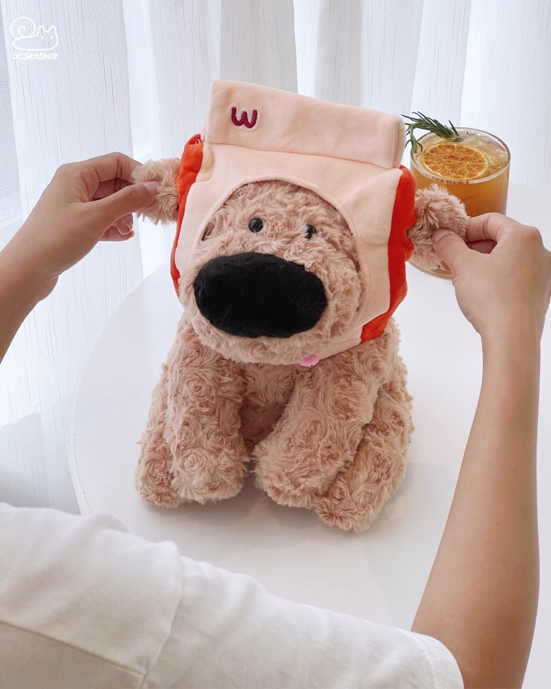 Cún bông đội mũ fast food (35cm)