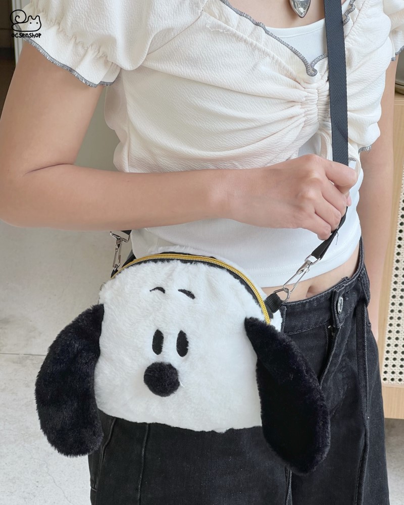 Túi đeo chéo Cún tai đen (20cm)