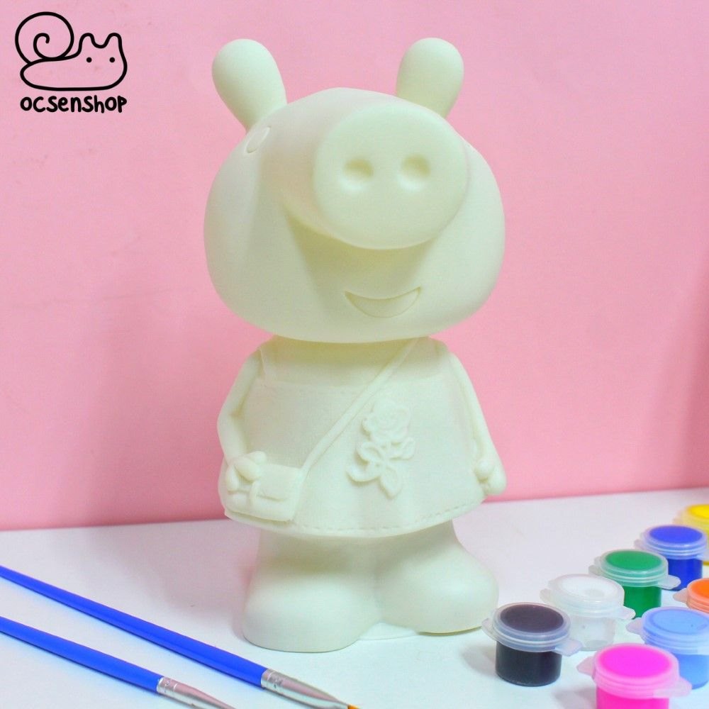 CB Tuong nhua va mau chiet - Peppa Pig mac vay (17cm)