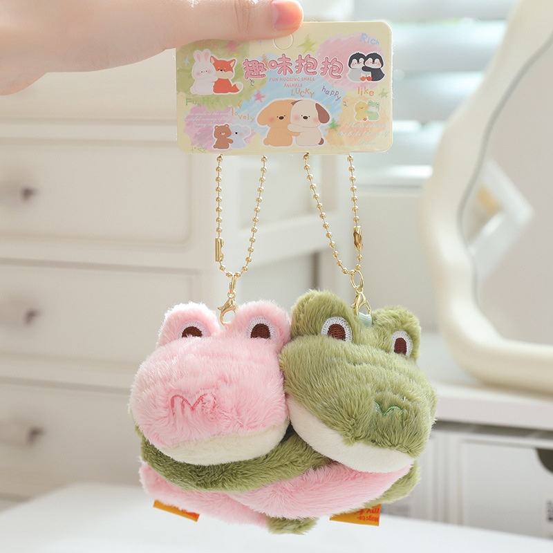 Set móc khóa bông Động vật ôm nhau (2c)
