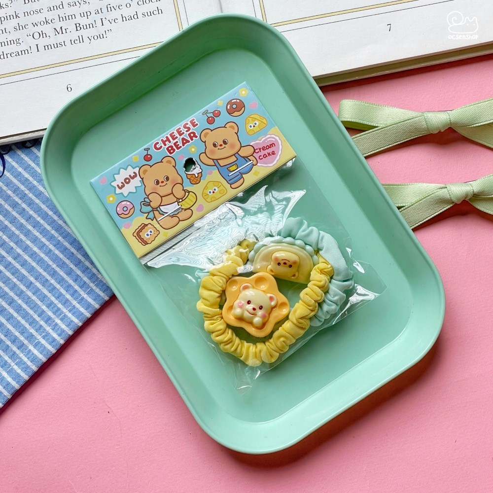 Set chun buộc tóc Cheese bear (2c)