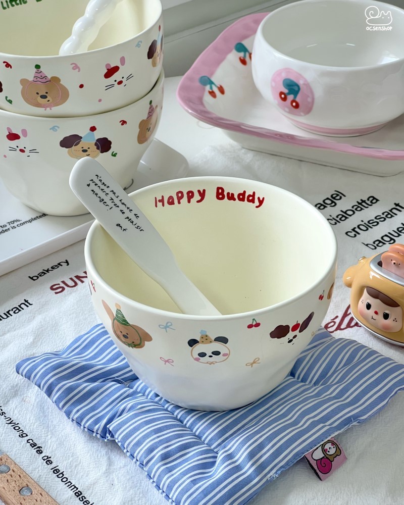 Bát sứ Động vật đội mũ chóp (12,8x8,6cm)