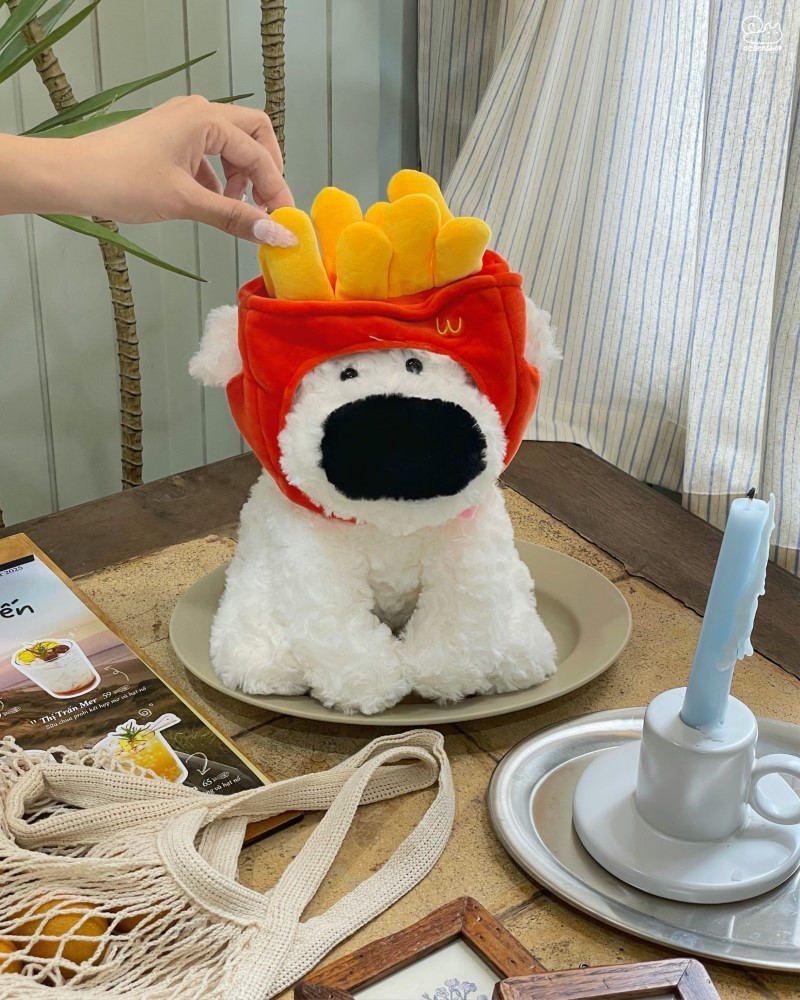 Cún bông đội mũ fast food (35cm)