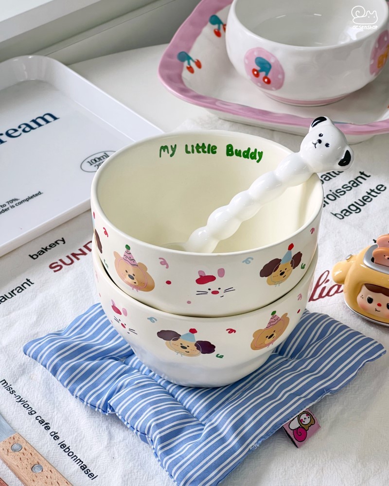 Bát sứ Động vật đội mũ chóp (12,8x8,6cm)