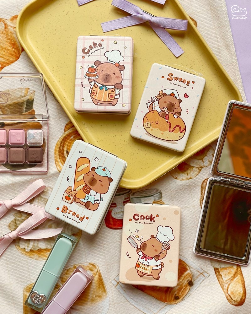 Gương bọc da 2 mặt chữ nhật Capybara