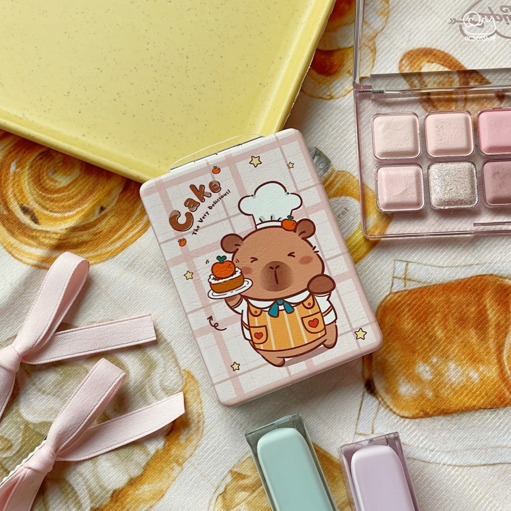 Gương bọc da 2 mặt chữ nhật Capybara