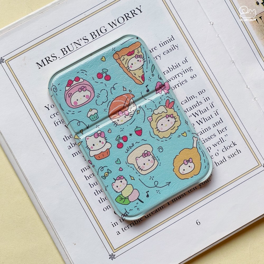 Gương gập bọc da Hello Kitty