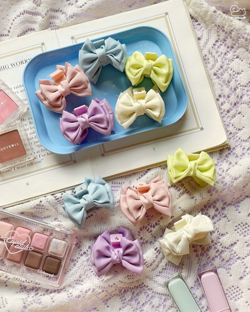Kẹp tóc Nơ lụa mini (5,3cm)