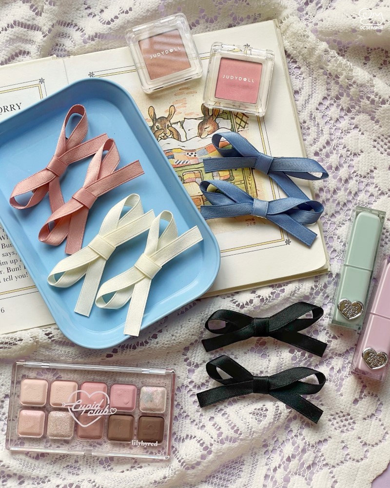 Set kẹp tóc vải Nơ (2c)