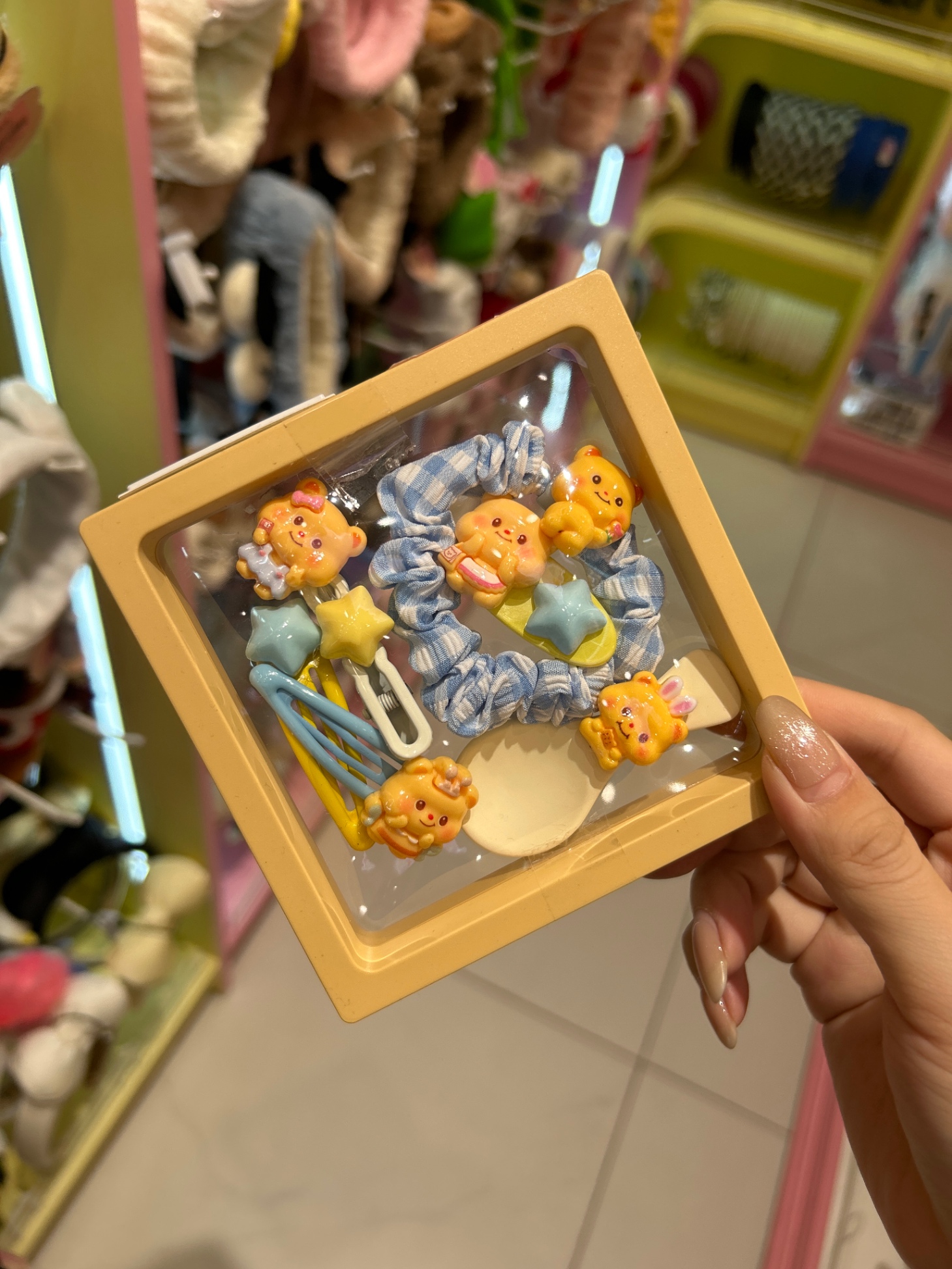 Hộp chun + kẹp tóc Cheese bear