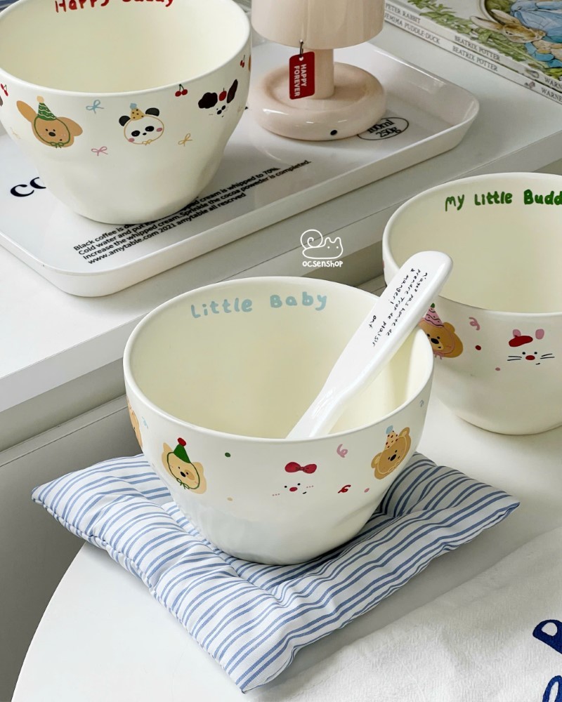 Bát sứ Động vật đội mũ chóp (12,8x8,6cm)