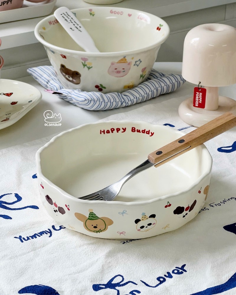 Bát sứ Động vật đội mũ chóp