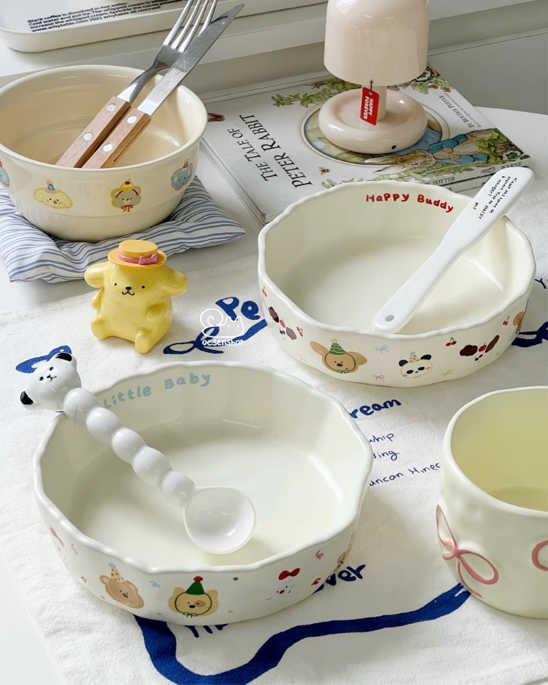 Bát sứ Động vật đội mũ chóp