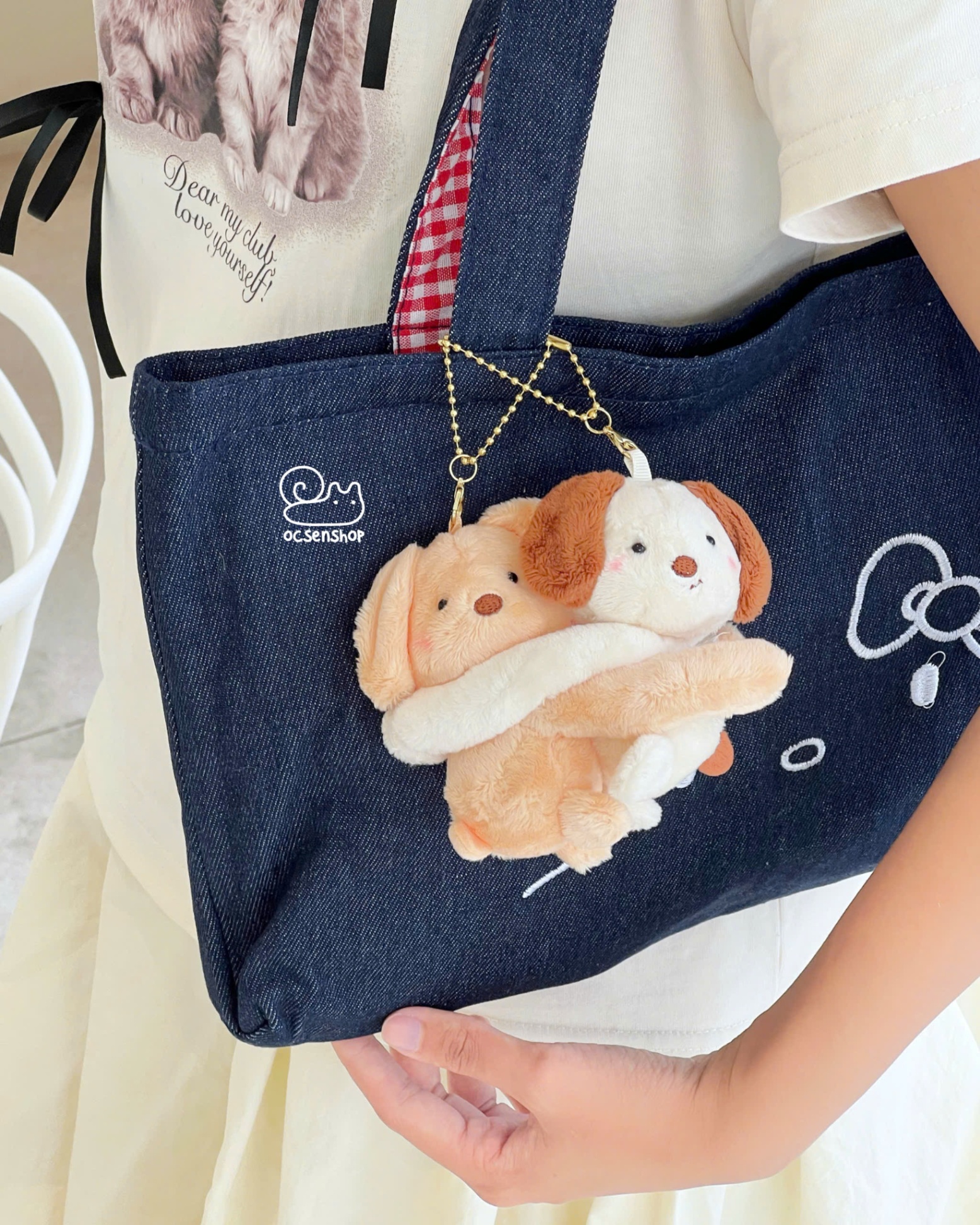 Set móc khóa bông Động vật ôm nhau (2c)