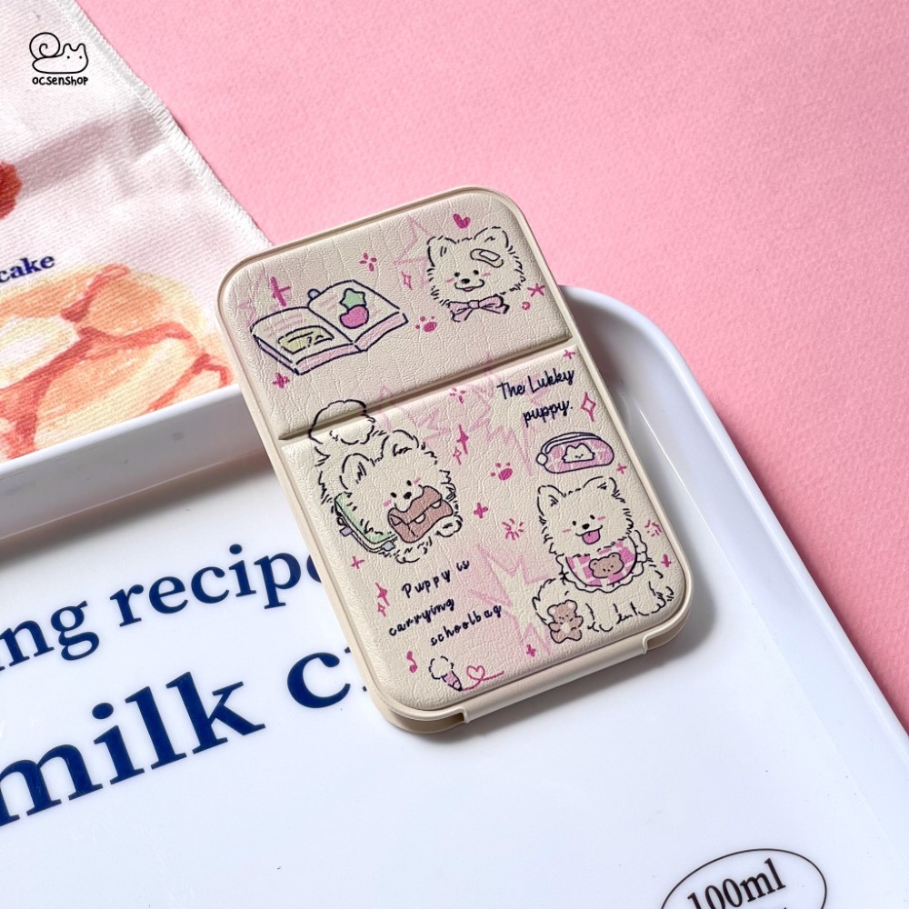 Gương gập bọc da The lucky puppy