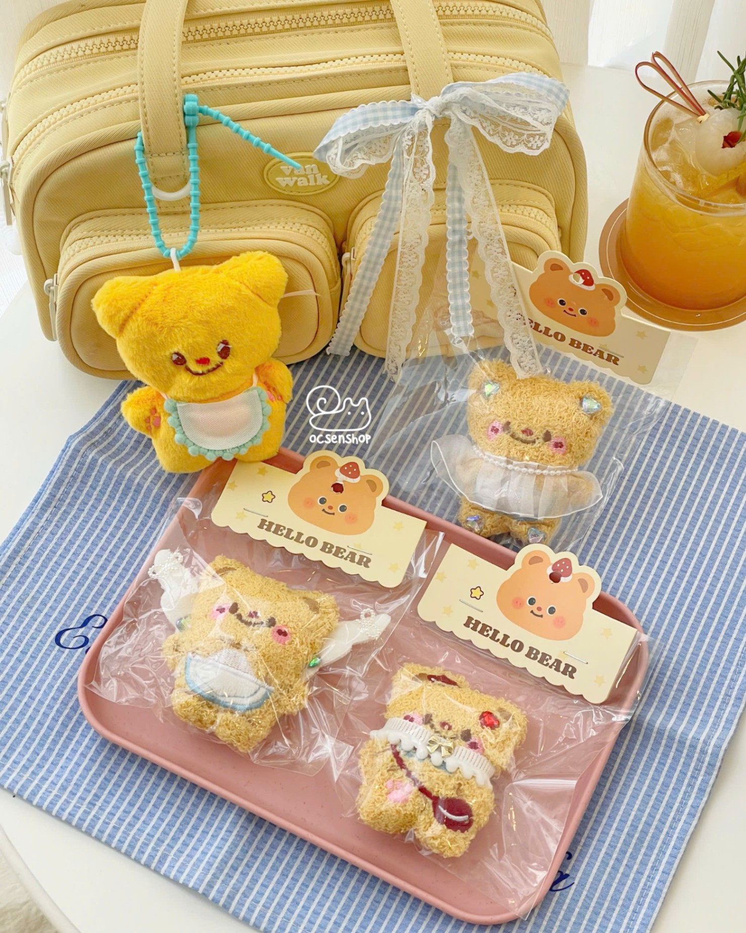 Móc khóa bông Cheese bear (9x11,5cm)