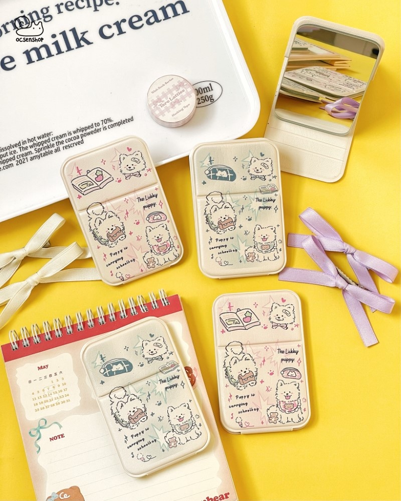 Gương gập bọc da The lucky puppy