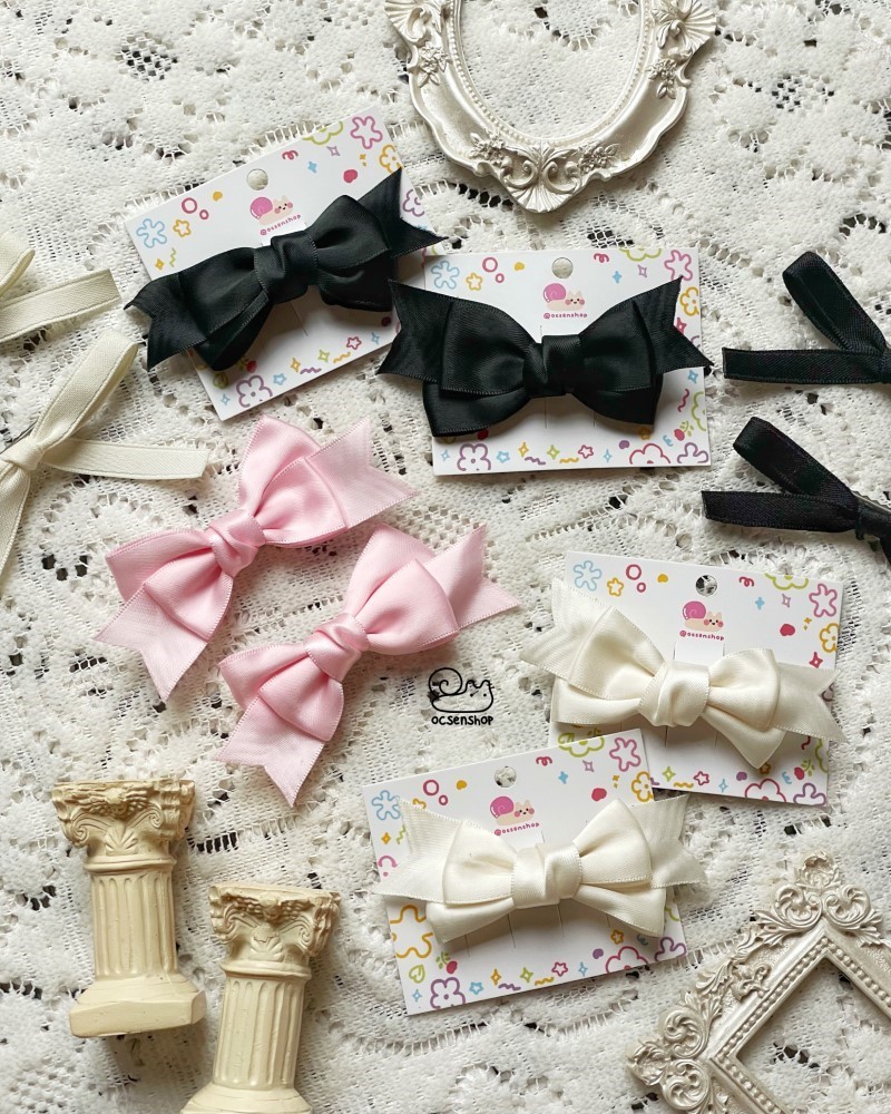 Kẹp tóc Nơ lụa bóng (8cm)