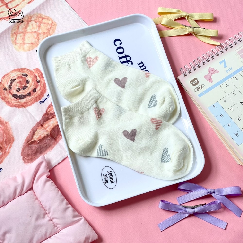 Tất ngắn cổ họa tiết