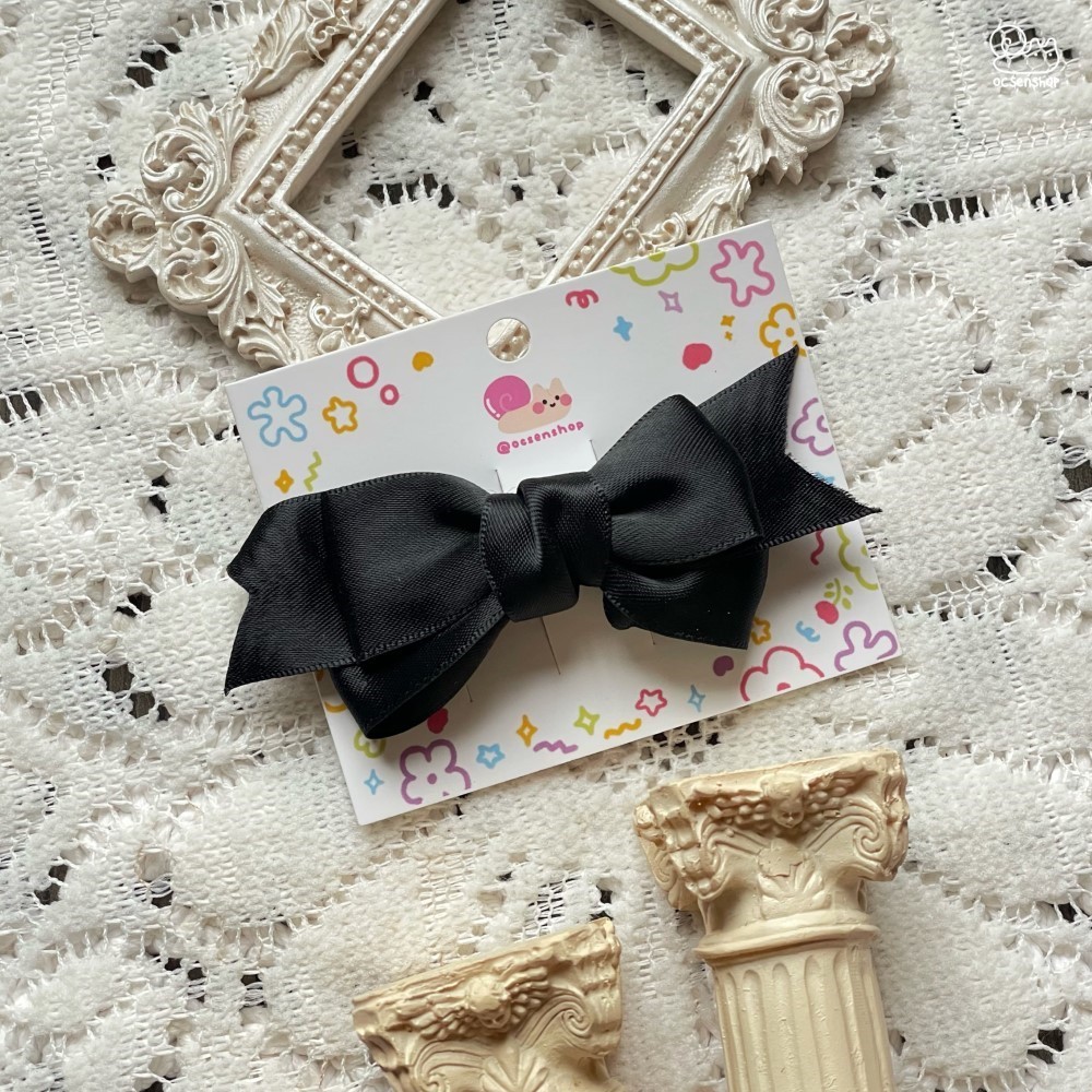 Kẹp tóc Nơ lụa bóng (8cm)