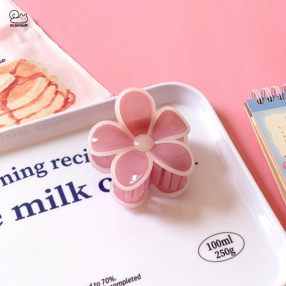 Kẹp càng cua Hoa 5 cánh viền màu (7,5cm)