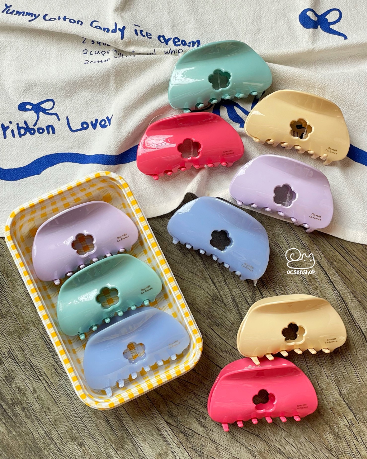 Kẹp càng cua chữ D hoa rỗng (9cm)