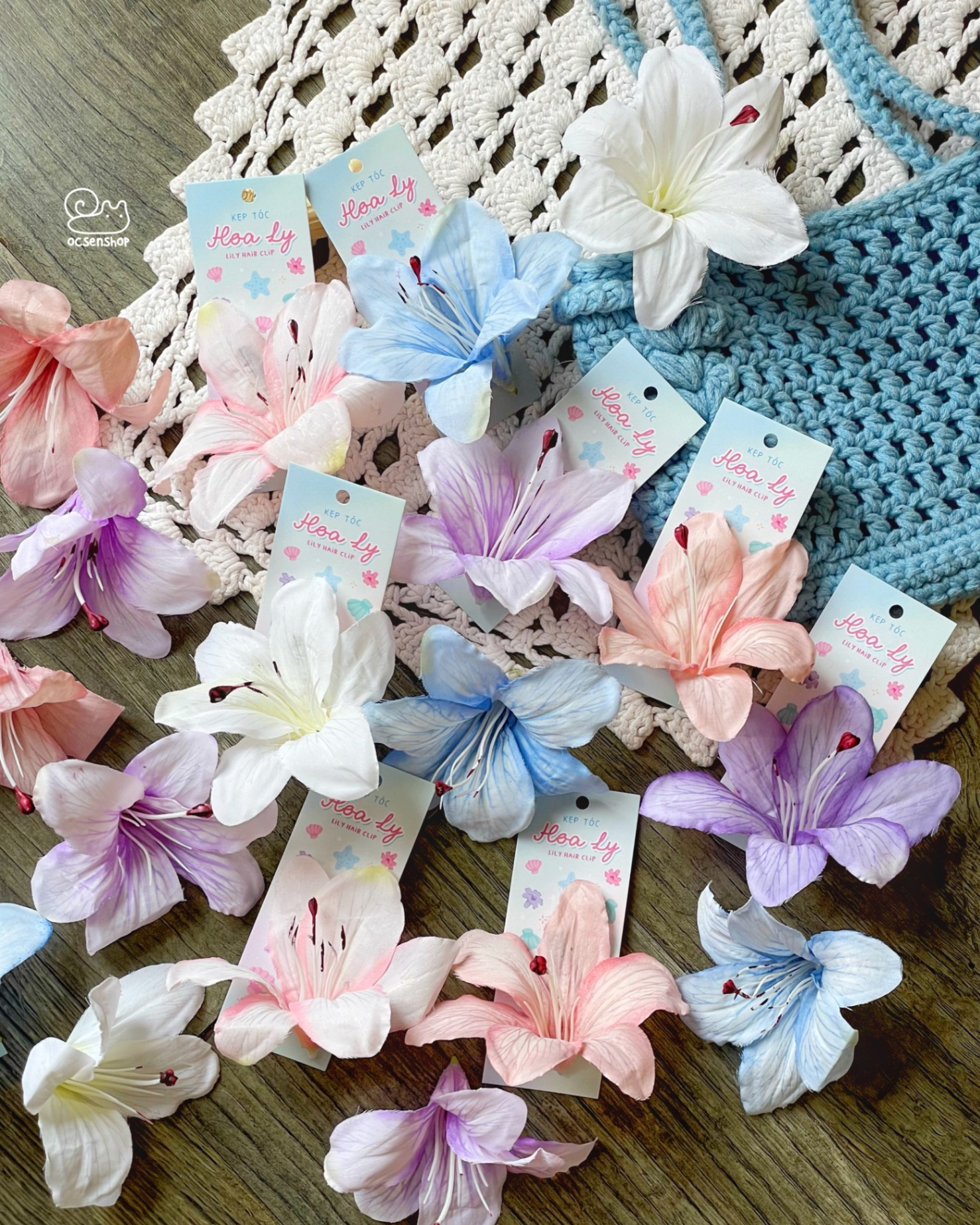 Kẹp tóc Hoa ly size đại