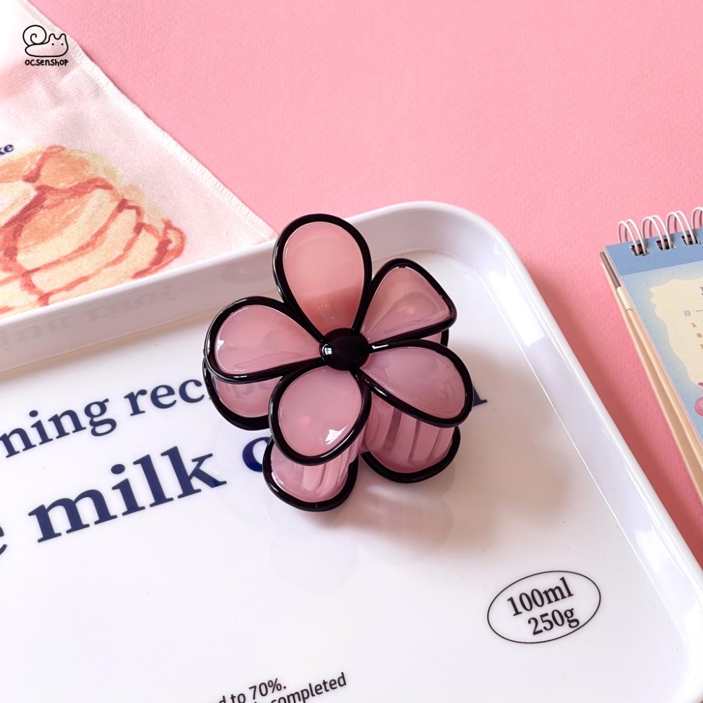 Kẹp càng cua Hoa 5 cánh viền màu (7,5cm)