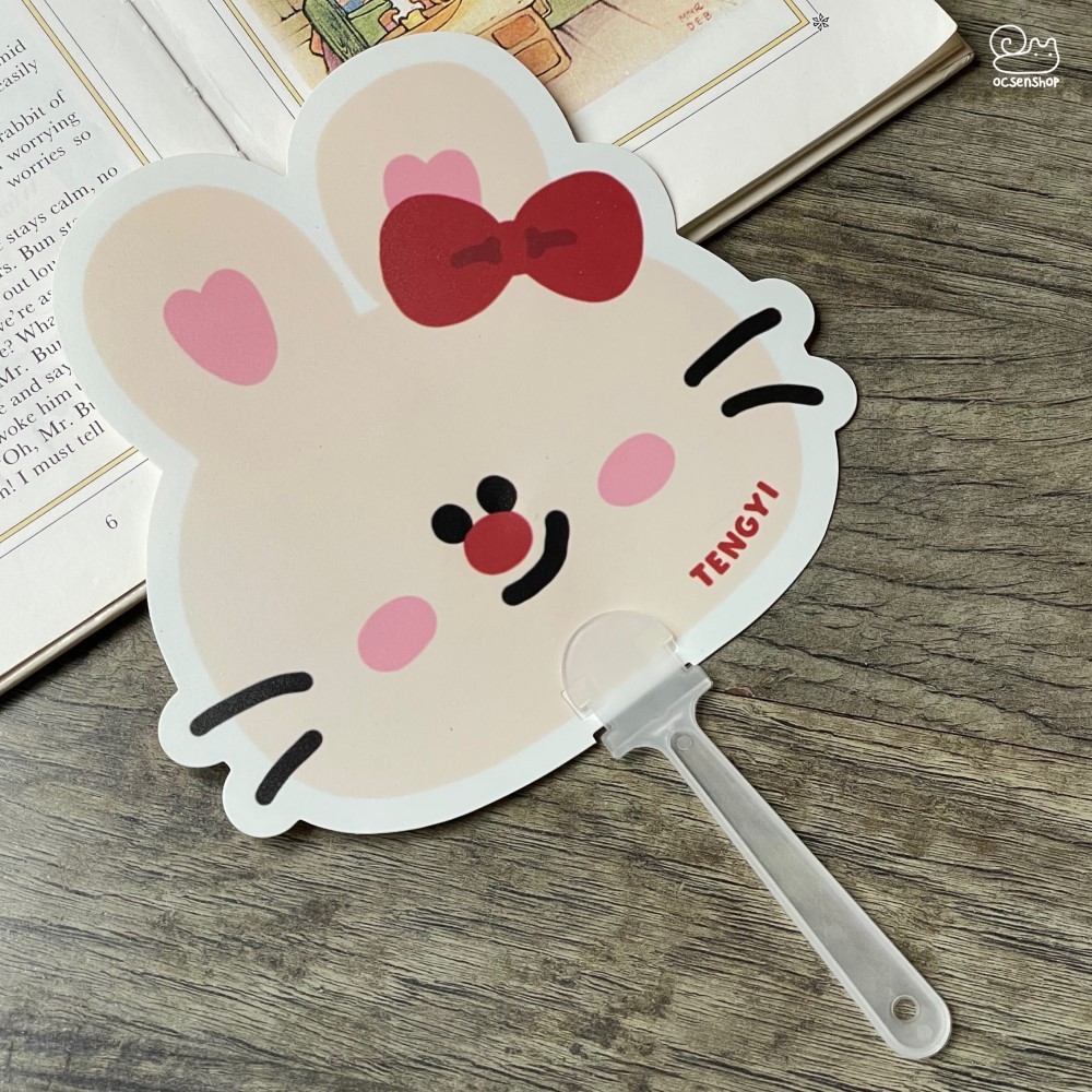Quạt cầm tay động vật viền màu