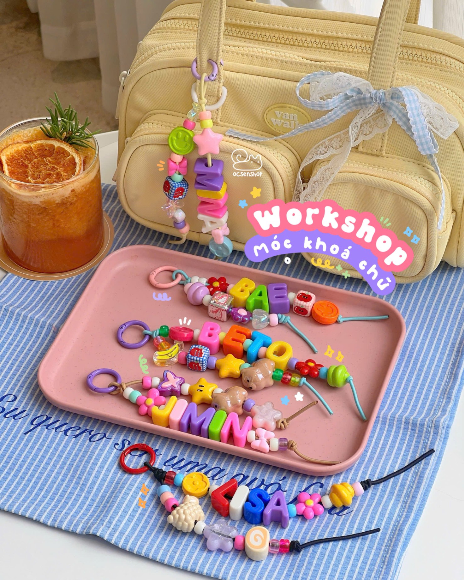 Linechu Keychain Workshop DIY keychain chữ