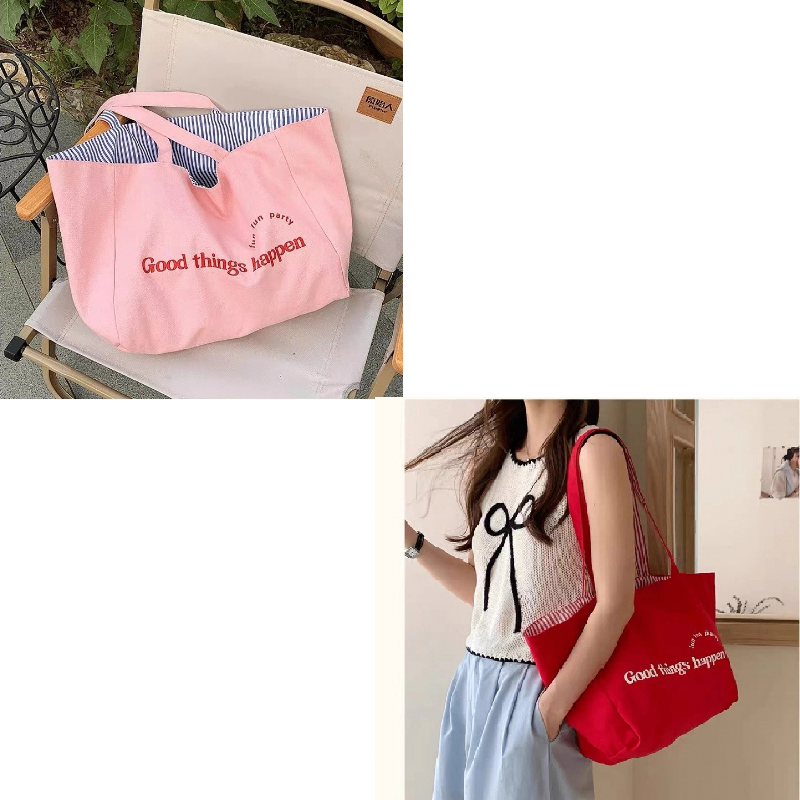 Totebag Good things happen 2 mặt