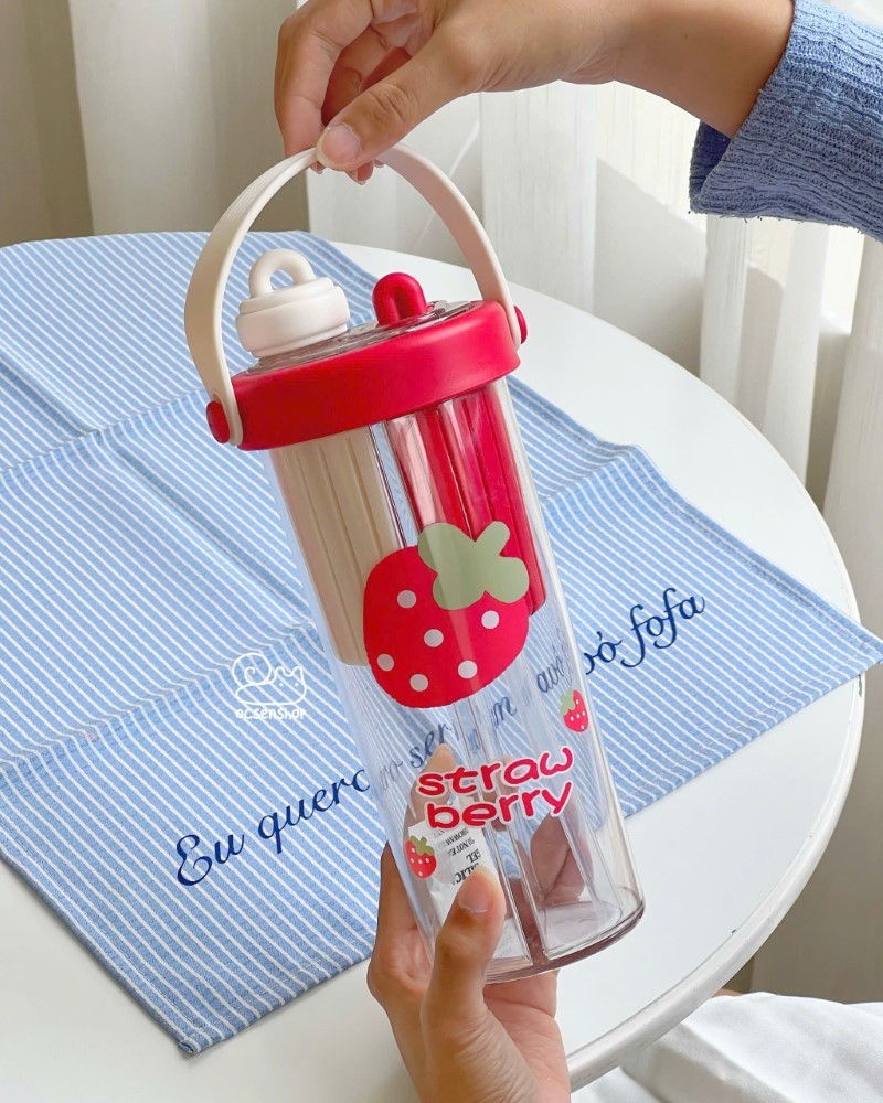 Bình nước nhựa 2 ngăn Trái cây (800ml)