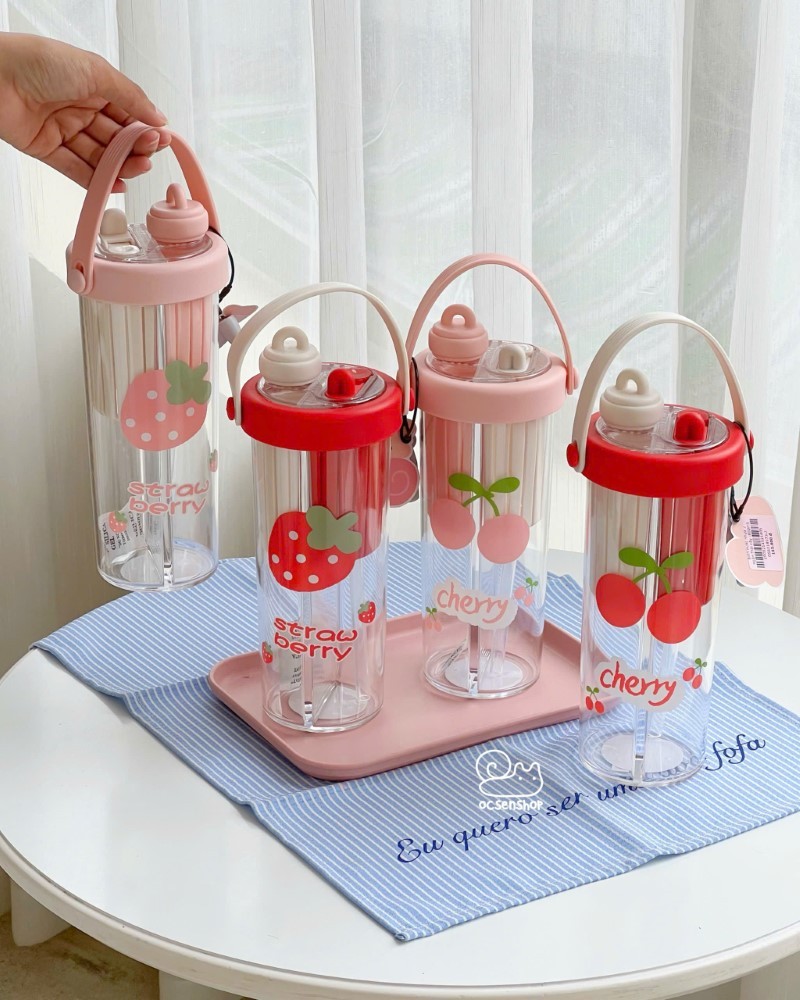 Bình nước nhựa 2 ngăn Trái cây (800ml)