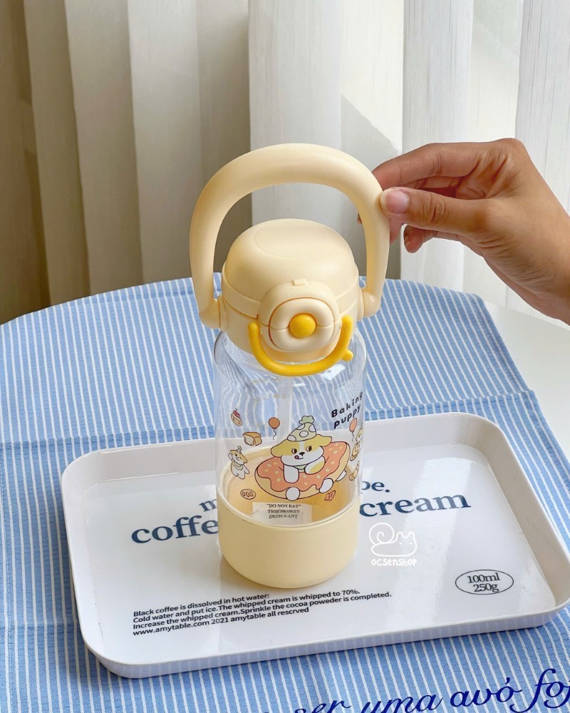 Bình nước nhựa Động vật có quai xách (700ml)