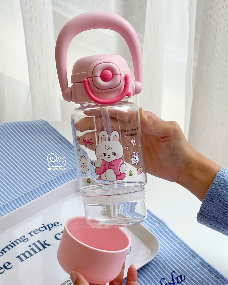 Bình nước nhựa Động vật có quai xách (700ml)