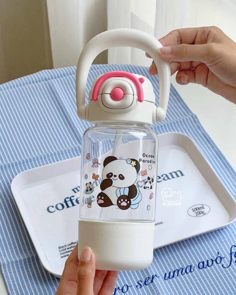 Bình nước nhựa Động vật có quai xách (700ml)