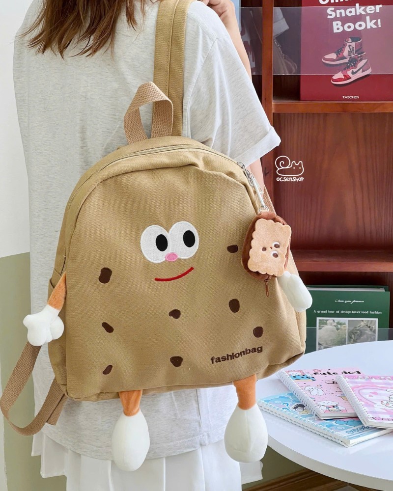Balo vải Bánh quy kèm móc khóa