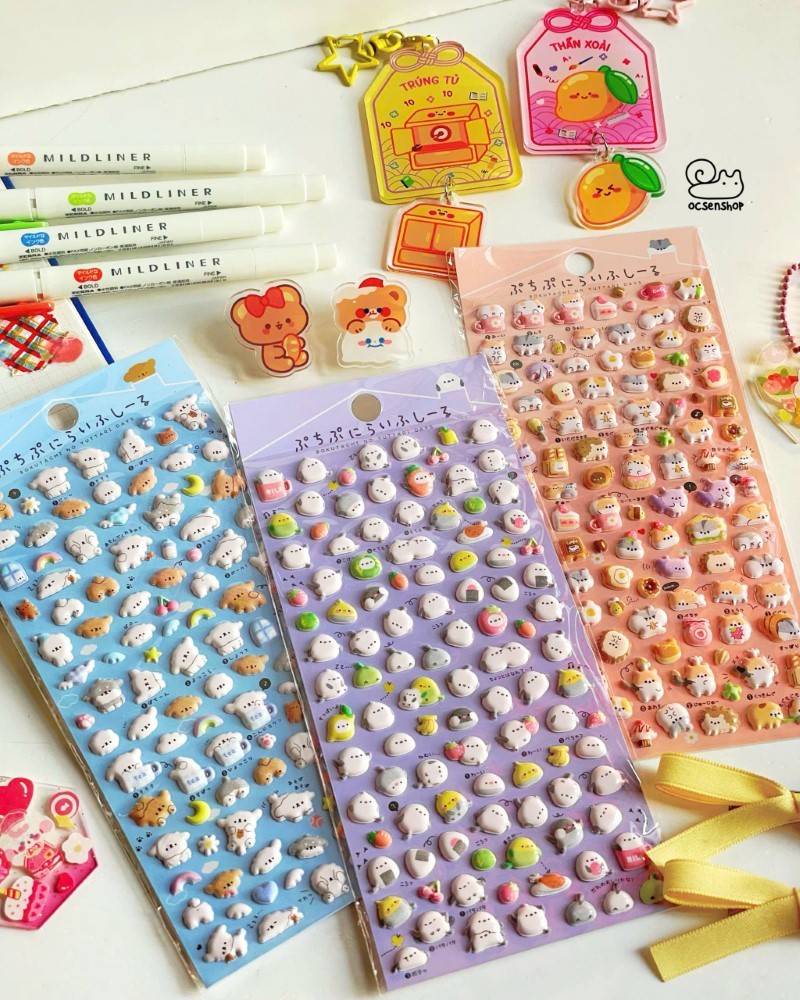 Sticker nổi Động vật Nhật (19,5x9cm)