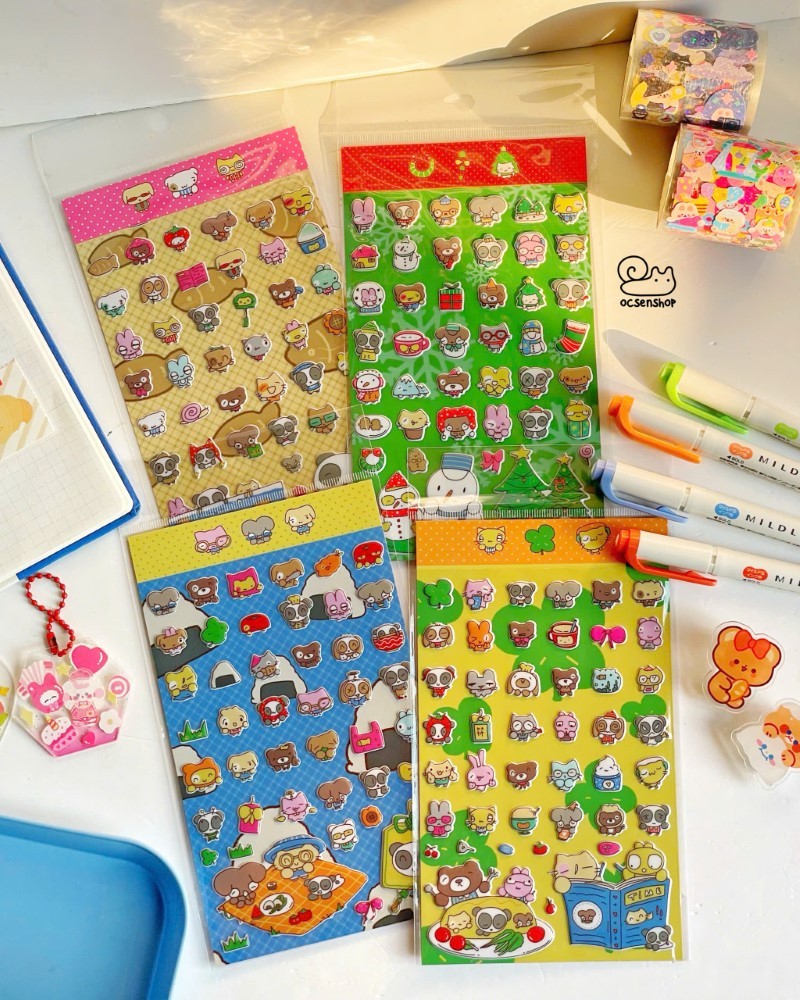 Sticker Waka waka Động vật Nhật (10x17cm)