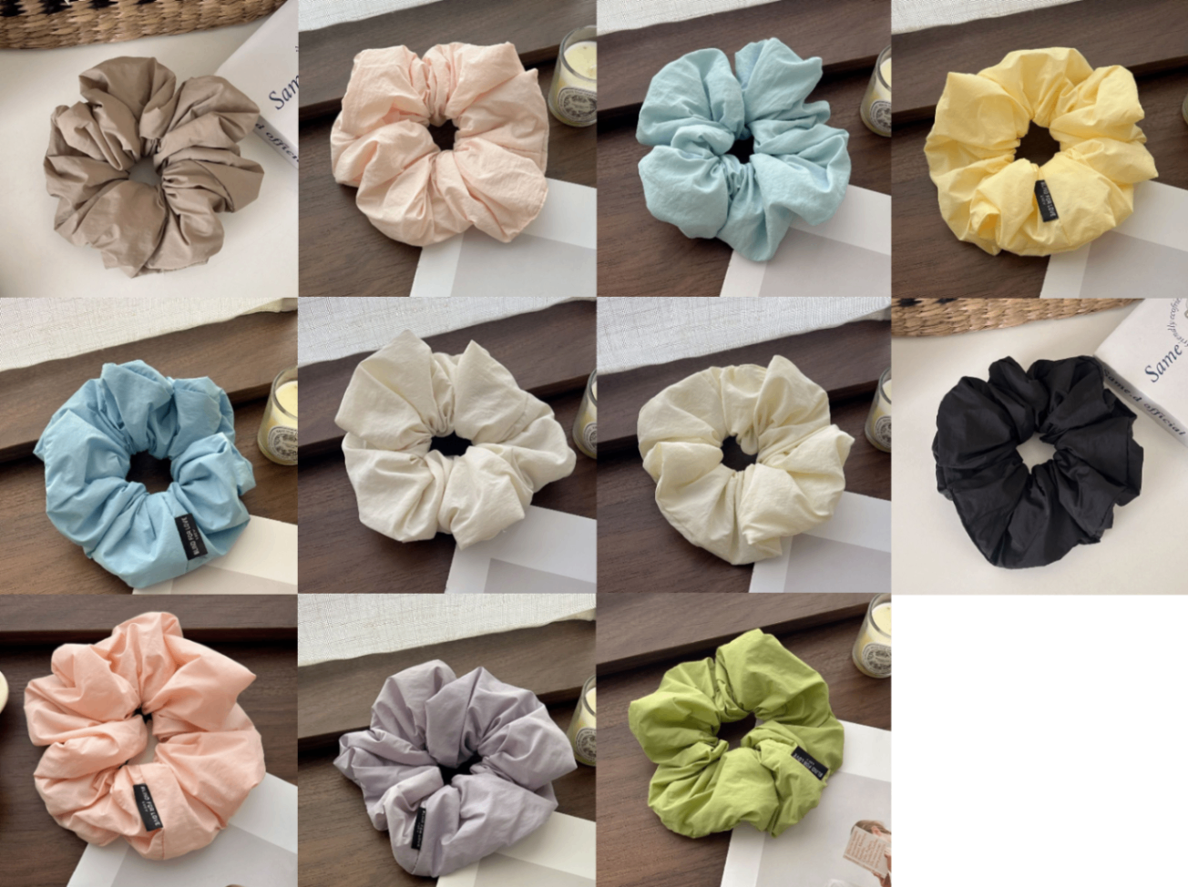 Scrunchie trơn màu vải cotton (bản to)